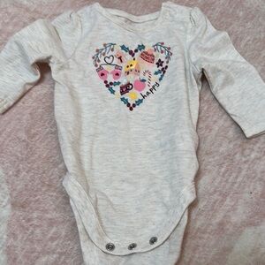 Garanimals Cream Bodysuit with Floral Heart Design